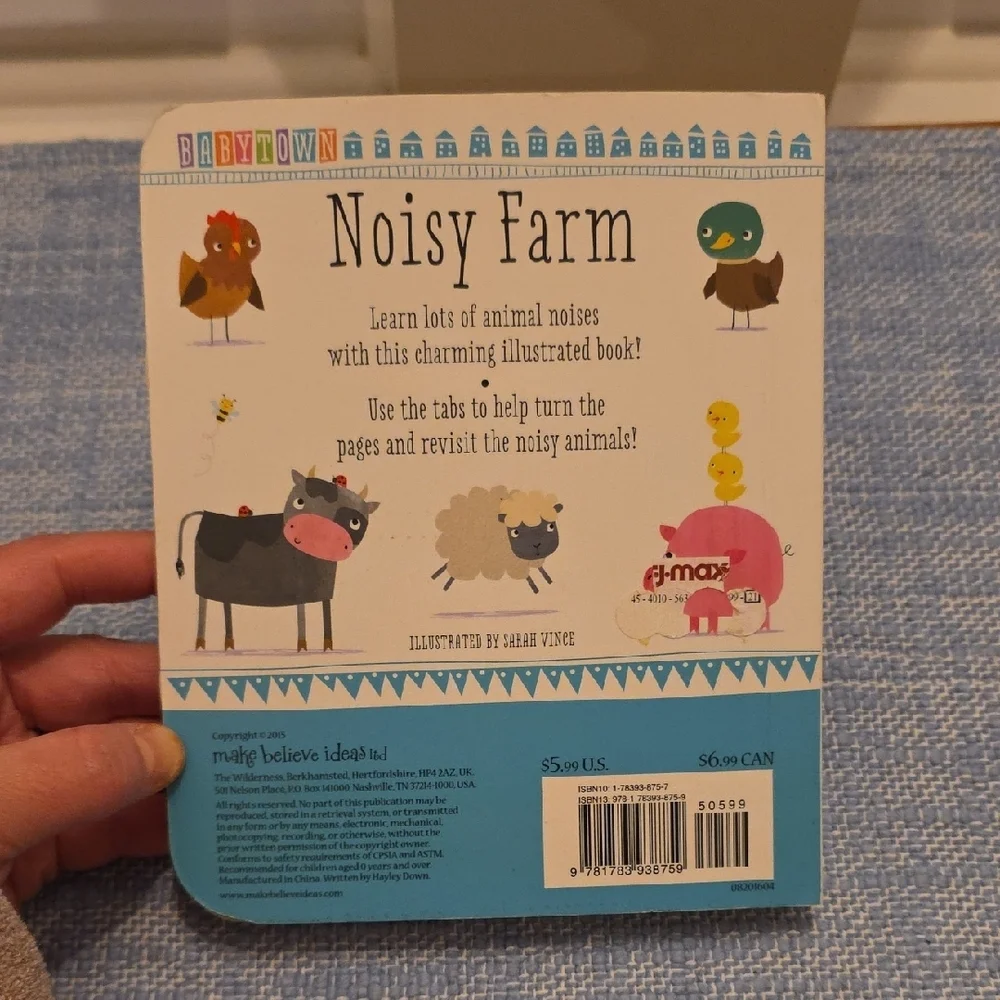 Babytown Noisy Farm Interactive Book - Pink